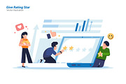Give Rating Star-Vector Illustration