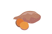 Yam or Sweet potatoes isolated on