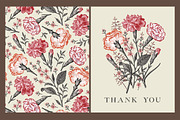 Thanks Flowers Carnation Frame Card