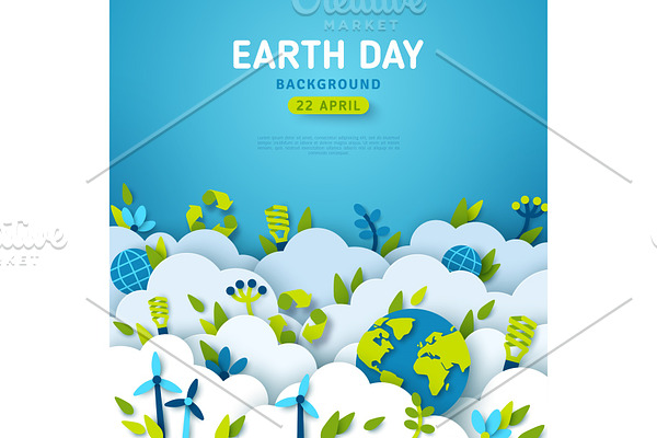 Earth Day paper banner