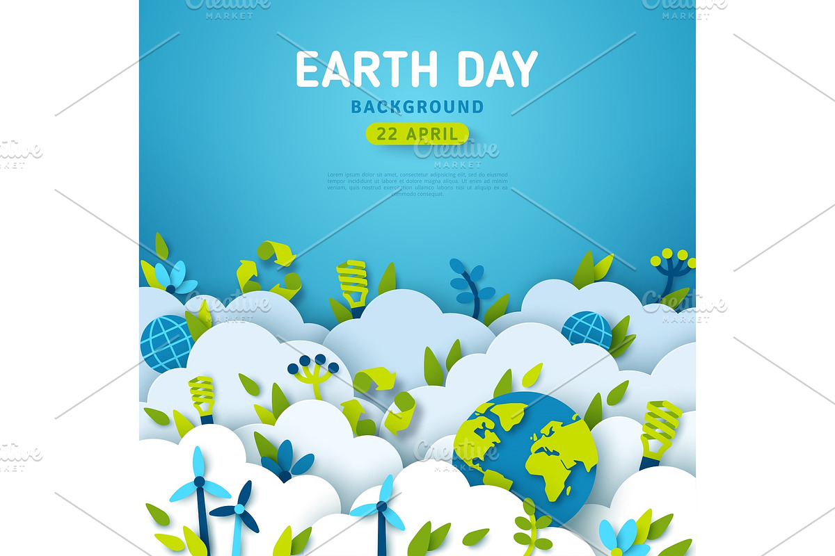 Earth Day paper banner in Illustrations - product preview 8