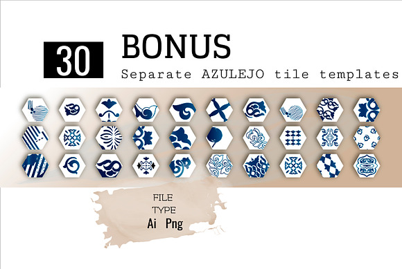 Set of 50 AZULEJO TILES templates in Patterns - product preview 1