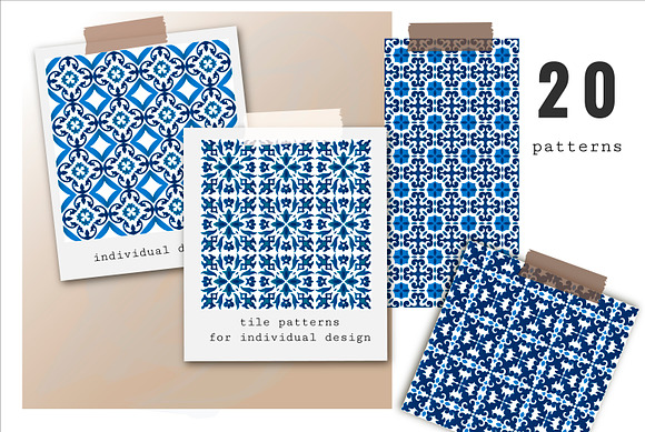 Set of 50 AZULEJO TILES templates in Patterns - product preview 4