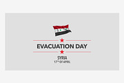Syria evacuation day vector card