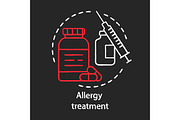 Allergy treatment chalk concept icon