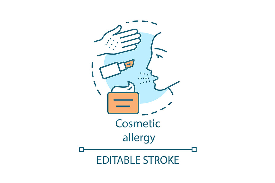 Cosmetic allergy concept icon