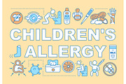 Children allergy word banner
