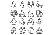 Office People Icons Set on White