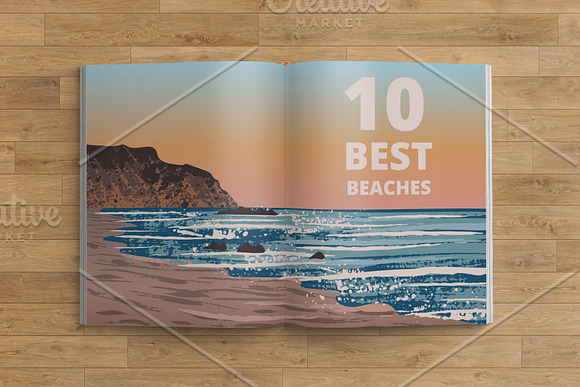 Ocean Beach, vector illustration in Illustrations - product preview 1