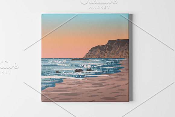 Ocean Beach, vector illustration in Illustrations - product preview 3
