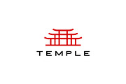 torii gate temple logo vector icon