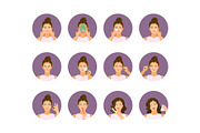 Makeup and skin care stages vector