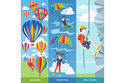 Parachuting, Ballooning Rock Climbin