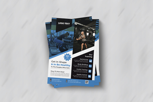 Modern fitness gym flyer Template in Flyer Templates - product preview 2