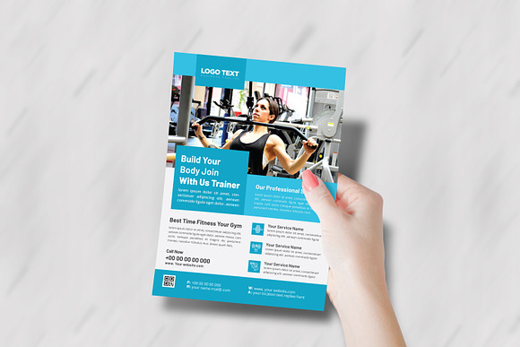 Body Fitness Gym Flyer Template in Flyer Templates - product preview 1