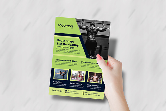 Cross Fitness Gym Flyer Template in Flyer Templates - product preview 2