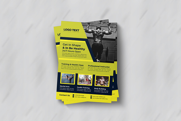 Cross Fitness Gym Flyer Template in Flyer Templates - product preview 3
