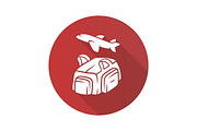 Flight, travelling bag glyph icon