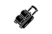 Large luggage suitcase glyph icon