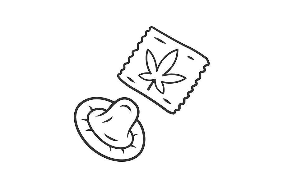 CBD condom linear icon in Icons - product preview 8