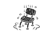 Shower chair glyph icon