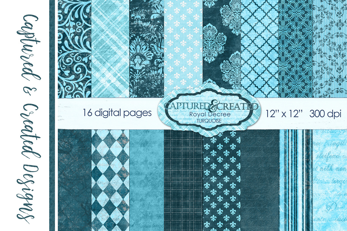 16 Royal Decree Turquoise & Green in Patterns - product preview 8