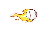 Baseball Ball With A Trail Of Flames