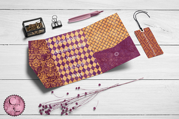 16 Royal Decree Burgundy & Gold in Patterns - product preview 5