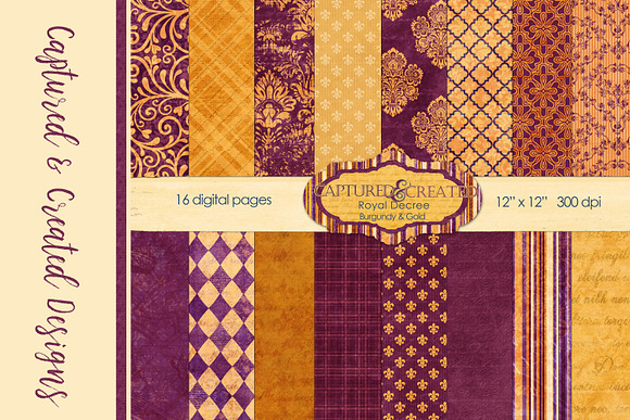 16 Royal Decree Burgundy & Gold in Patterns - product preview 7