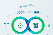 Infinity sports training vector icon