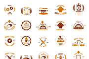 Vector bakery logos set