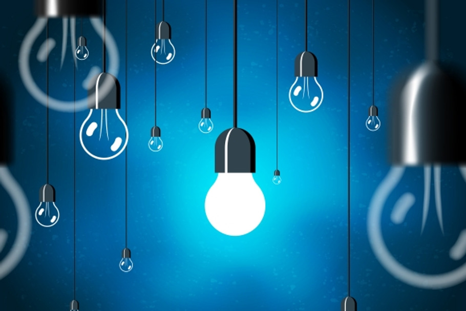 Light bulbs on blue background in Graphics - product preview 8
