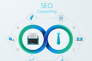 SEO and copywriting vector icons