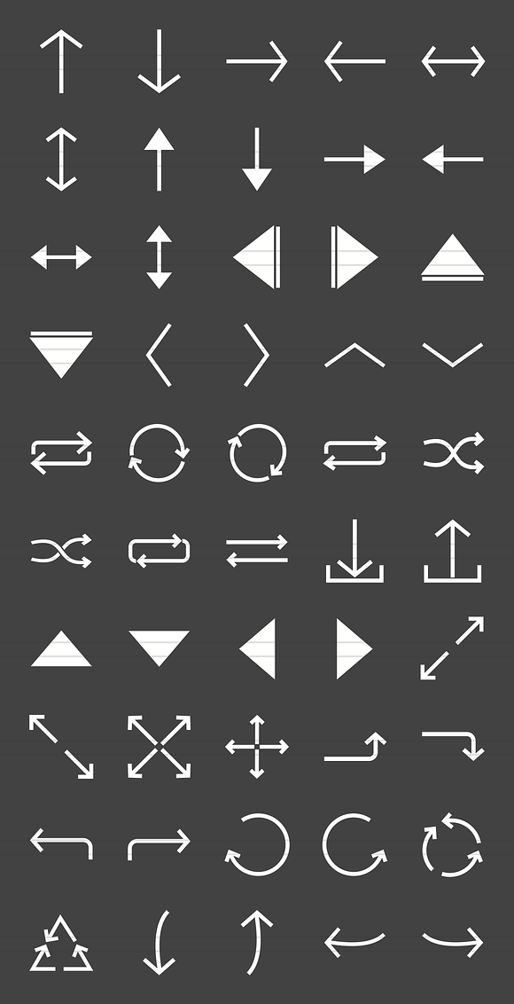 50 Arrows Glyph Inverted Icons in Graphics - product preview 1