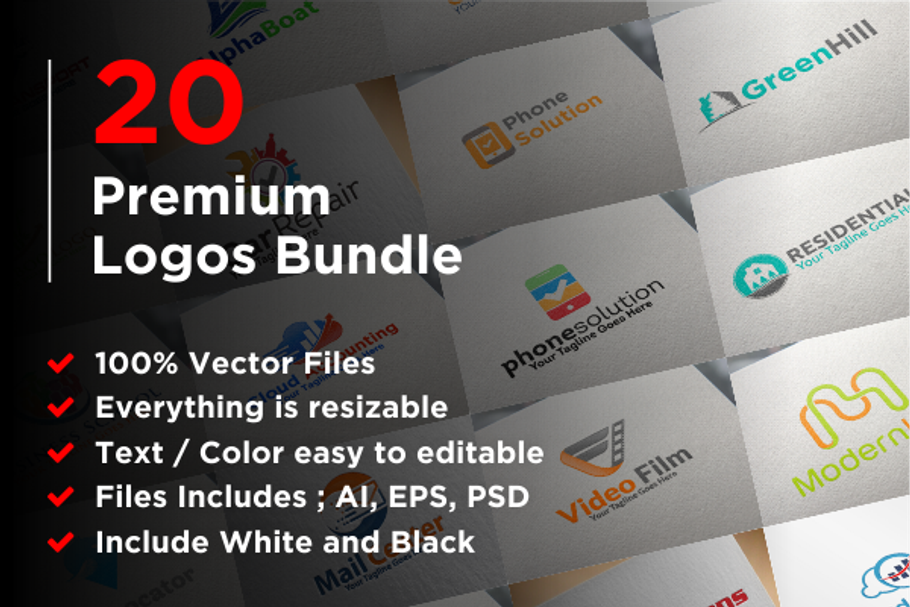 20 Premium Logos Bundle