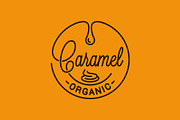 Caramel logo. Round linear logo.