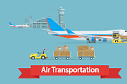 Air cargo transportation concept.