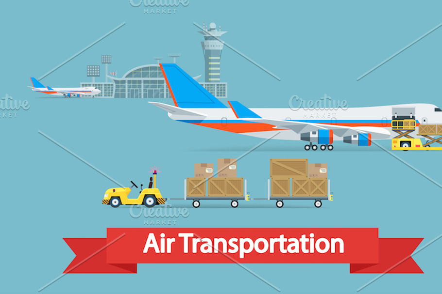 Air cargo transportation concept. in Illustrations - product preview 8