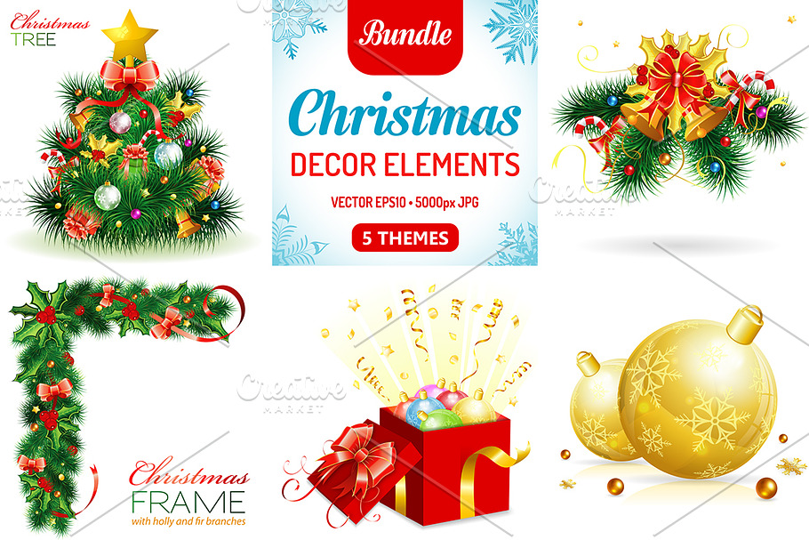 Christmas Decor Elements in Illustrations - product preview 8