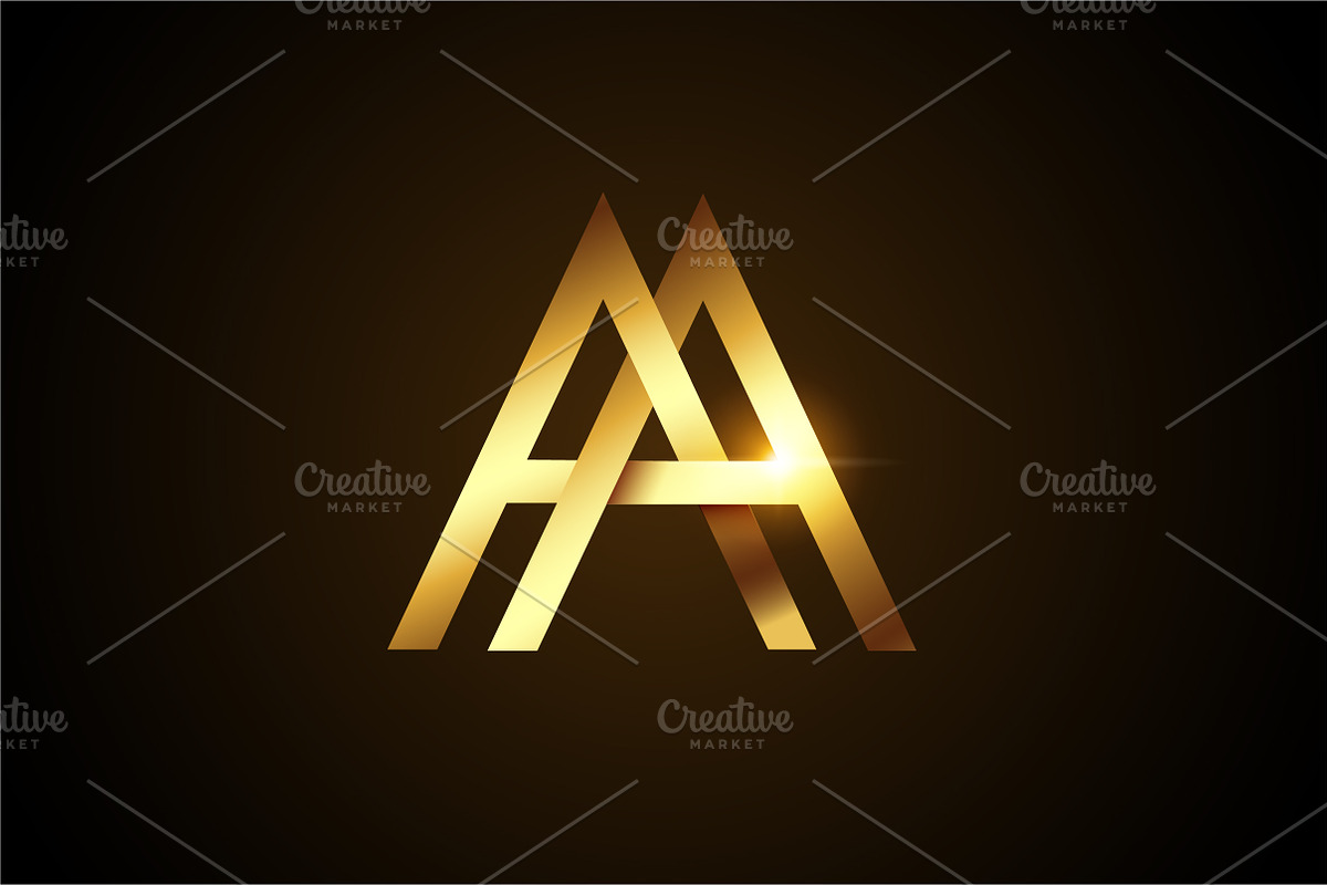 Golden AA Logo in Logo Templates - product preview 8
