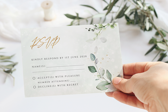 Eucalyptus Wreath Wedding Suite in Wedding Templates - product preview 4