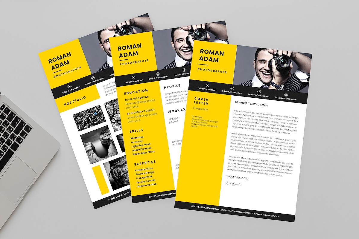 Roman Photographer Resume Designer in Resume Templates - product preview 8