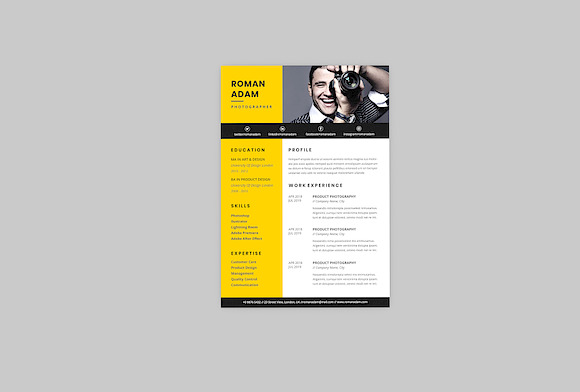 Roman Photographer Resume Designer in Resume Templates - product preview 2
