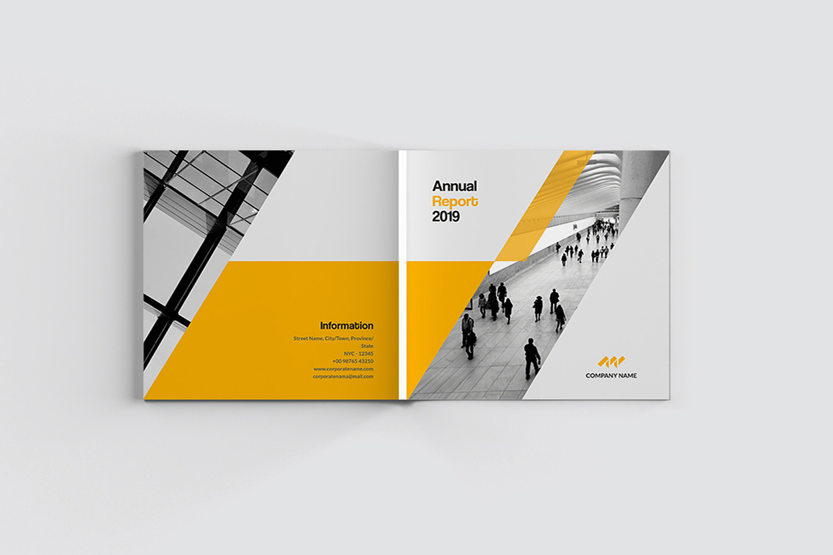 Yellow Square Annual Report in Brochure Templates - product preview 8