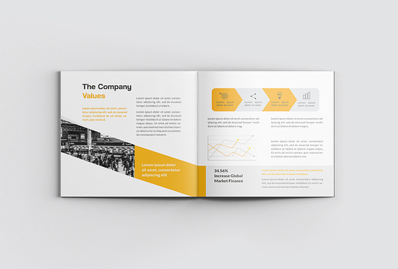 Yellow Square Annual Report in Brochure Templates - product preview 5