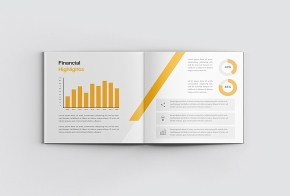 Yellow Square Annual Report in Brochure Templates - product preview 7