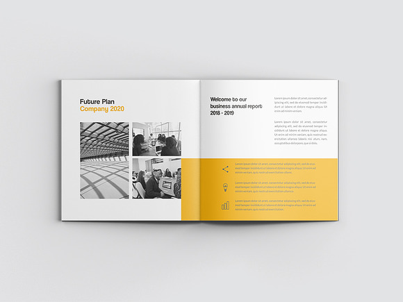 Yellow Square Annual Report in Brochure Templates - product preview 9