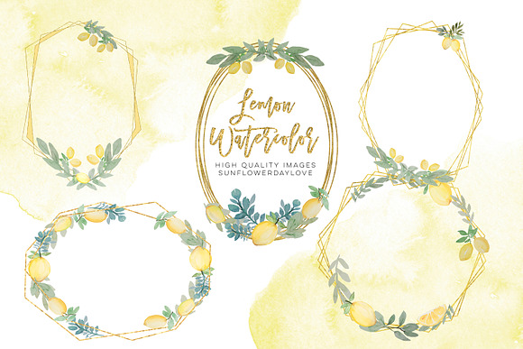 Lemon frames Clipart in Illustrations - product preview 3