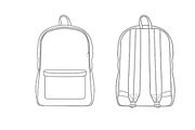 Backpack Fashion Flat Template