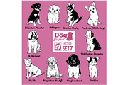 Dog Puppies - Vector set. Funny dogs